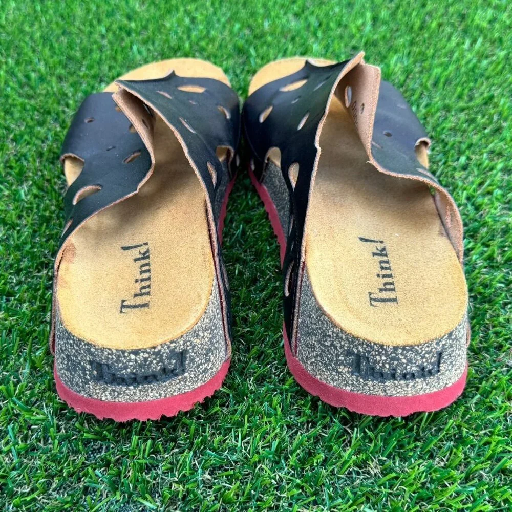 Think! Slide Leather Sandals Women's Size 7 (US 6-6.5)